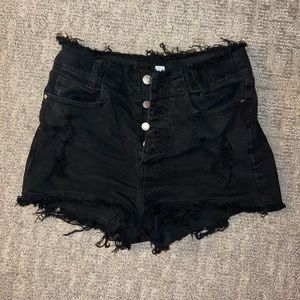 Black Jean Shorts